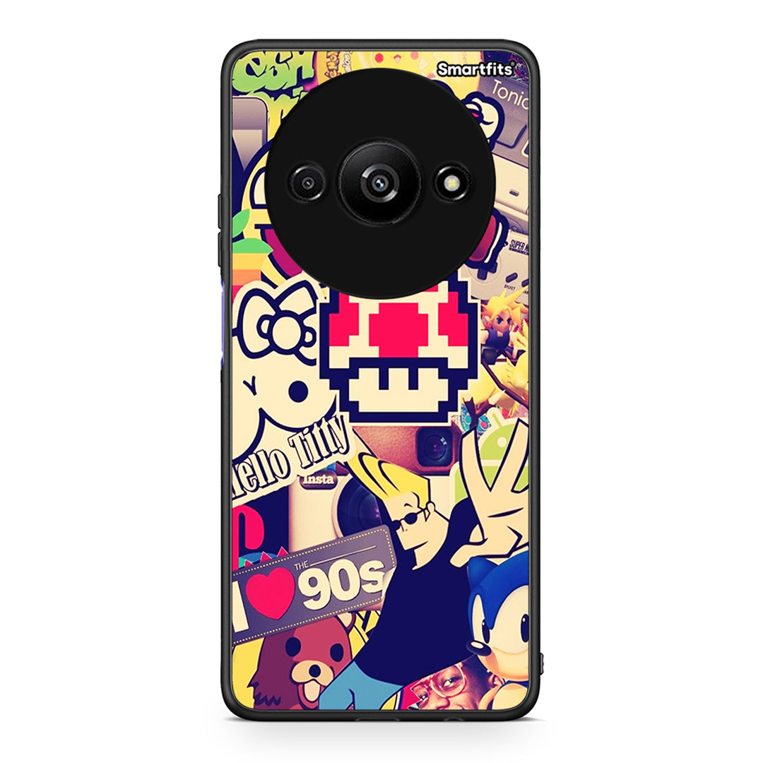 Xiaomi Redmi A3 Love The 90s θήκη από τη Smartfits με σχέδιο στο πίσω μέρος και μαύρο περίβλημα | Smartphone case with colorful back and black bezels by Smartfits