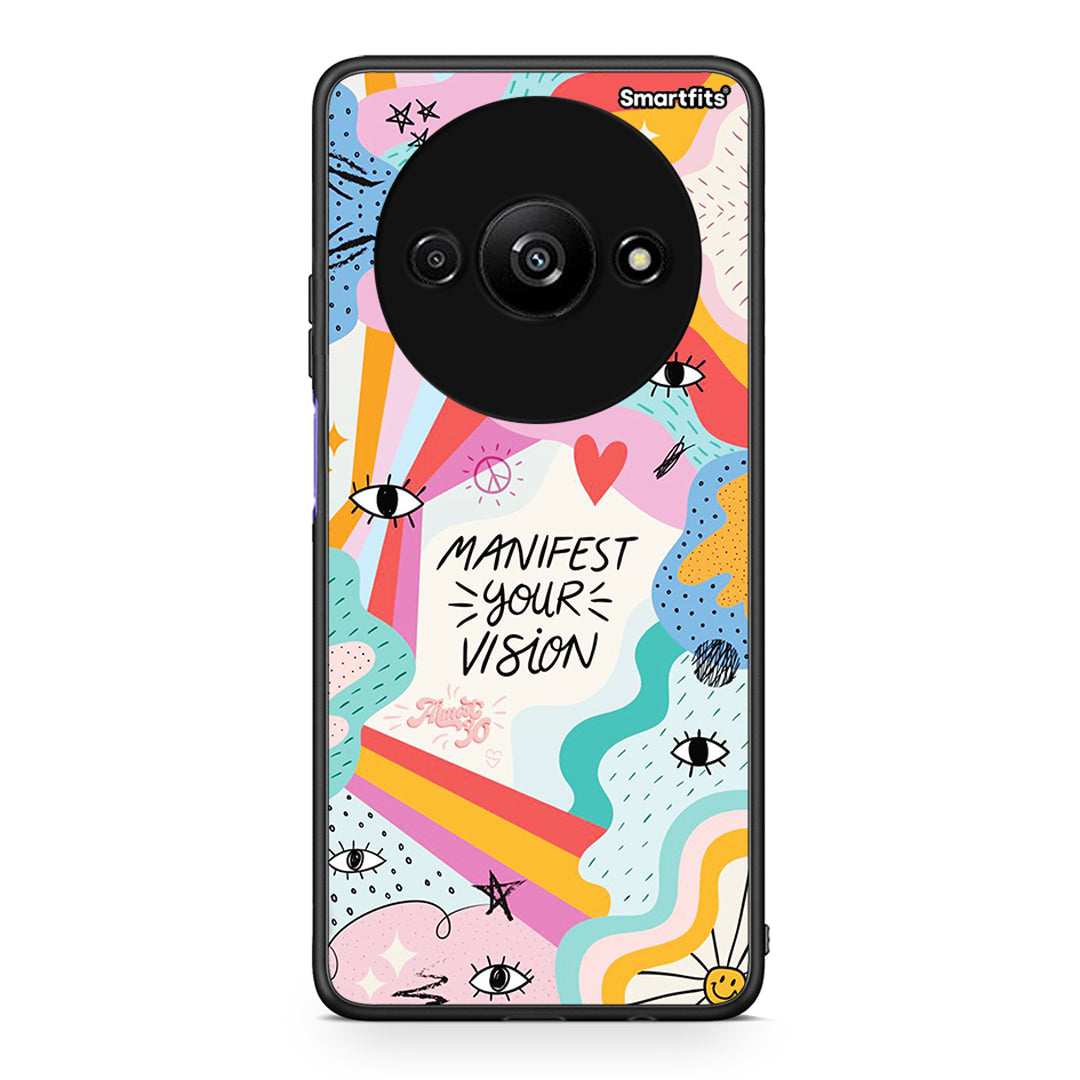 Xiaomi Redmi A3 Manifest Your Vision θήκη από τη Smartfits με σχέδιο στο πίσω μέρος και μαύρο περίβλημα | Smartphone case with colorful back and black bezels by Smartfits