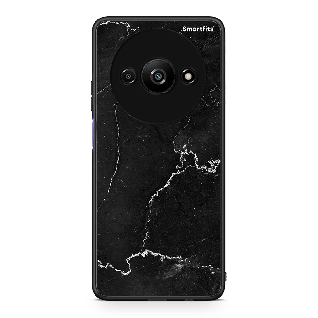 Xiaomi Redmi A3 Marble Black θήκη από τη Smartfits με σχέδιο στο πίσω μέρος και μαύρο περίβλημα | Smartphone case with colorful back and black bezels by Smartfits