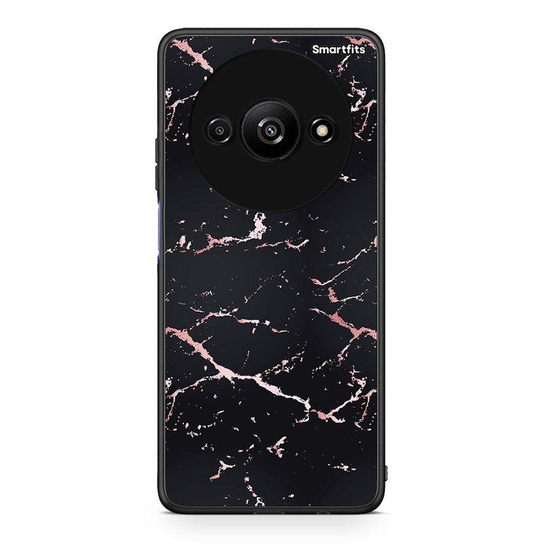 4 - Xiaomi Redmi A3 Black Rosegold Marble case, cover, bumper