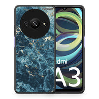 Thumbnail for Θήκη Xiaomi Redmi A3 Marble Blue από τη Smartfits με σχέδιο στο πίσω μέρος και μαύρο περίβλημα | Xiaomi Redmi A3 Marble Blue case with colorful back and black bezels