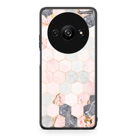 Thumbnail for 4 - Xiaomi Redmi A3 Hexagon Pink Marble case, cover, bumper