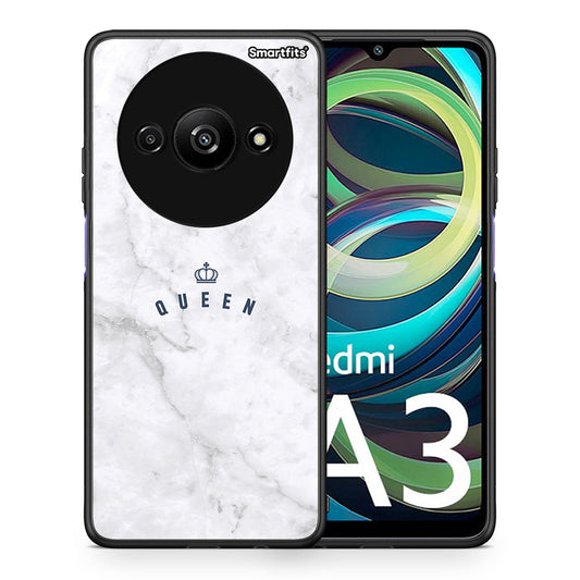 Θήκη Xiaomi Redmi A3 Queen Marble από τη Smartfits με σχέδιο στο πίσω μέρος και μαύρο περίβλημα | Xiaomi Redmi A3 Queen Marble case with colorful back and black bezels