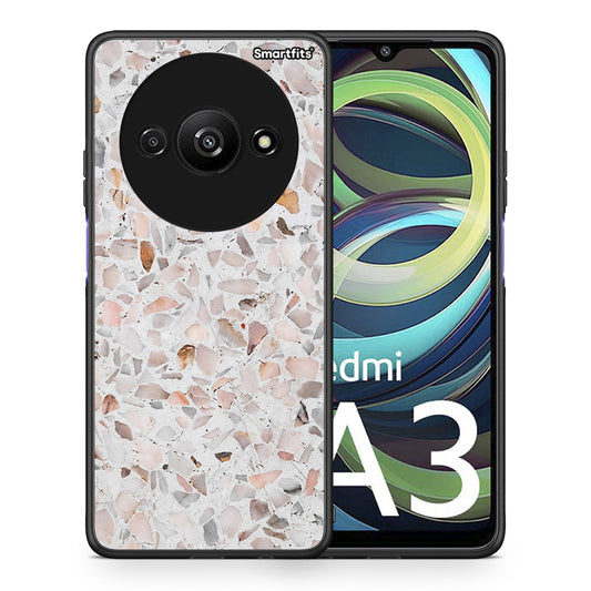 Θήκη Xiaomi Redmi A3 Marble Terrazzo από τη Smartfits με σχέδιο στο πίσω μέρος και μαύρο περίβλημα | Xiaomi Redmi A3 Marble Terrazzo case with colorful back and black bezels