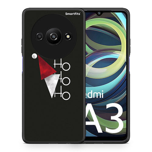 Θήκη Xiaomi Redmi A3 Minimal Christmas από τη Smartfits με σχέδιο στο πίσω μέρος και μαύρο περίβλημα | Xiaomi Redmi A3 Minimal Christmas case with colorful back and black bezels