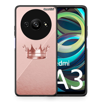 Θήκη Xiaomi Redmi A3 Crown Minimal από τη Smartfits με σχέδιο στο πίσω μέρος και μαύρο περίβλημα | Xiaomi Redmi A3 Crown Minimal case with colorful back and black bezels