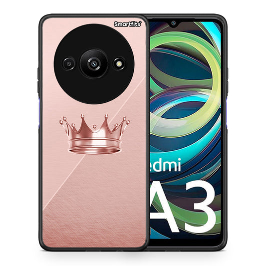 Θήκη Xiaomi Redmi A3 Crown Minimal από τη Smartfits με σχέδιο στο πίσω μέρος και μαύρο περίβλημα | Xiaomi Redmi A3 Crown Minimal case with colorful back and black bezels