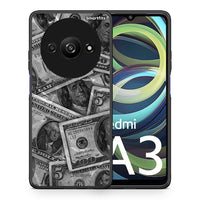 Thumbnail for Θήκη Xiaomi Redmi A3 Money Dollars από τη Smartfits με σχέδιο στο πίσω μέρος και μαύρο περίβλημα | Xiaomi Redmi A3 Money Dollars case with colorful back and black bezels