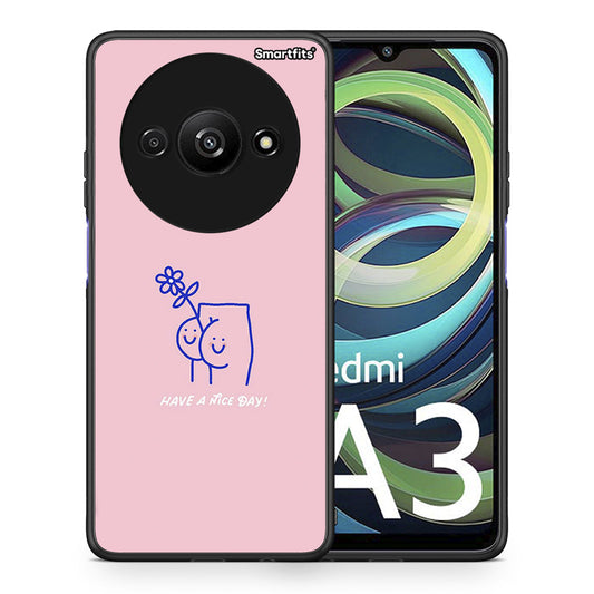 Θήκη Xiaomi Redmi A3 Nice Day από τη Smartfits με σχέδιο στο πίσω μέρος και μαύρο περίβλημα | Xiaomi Redmi A3 Nice Day case with colorful back and black bezels