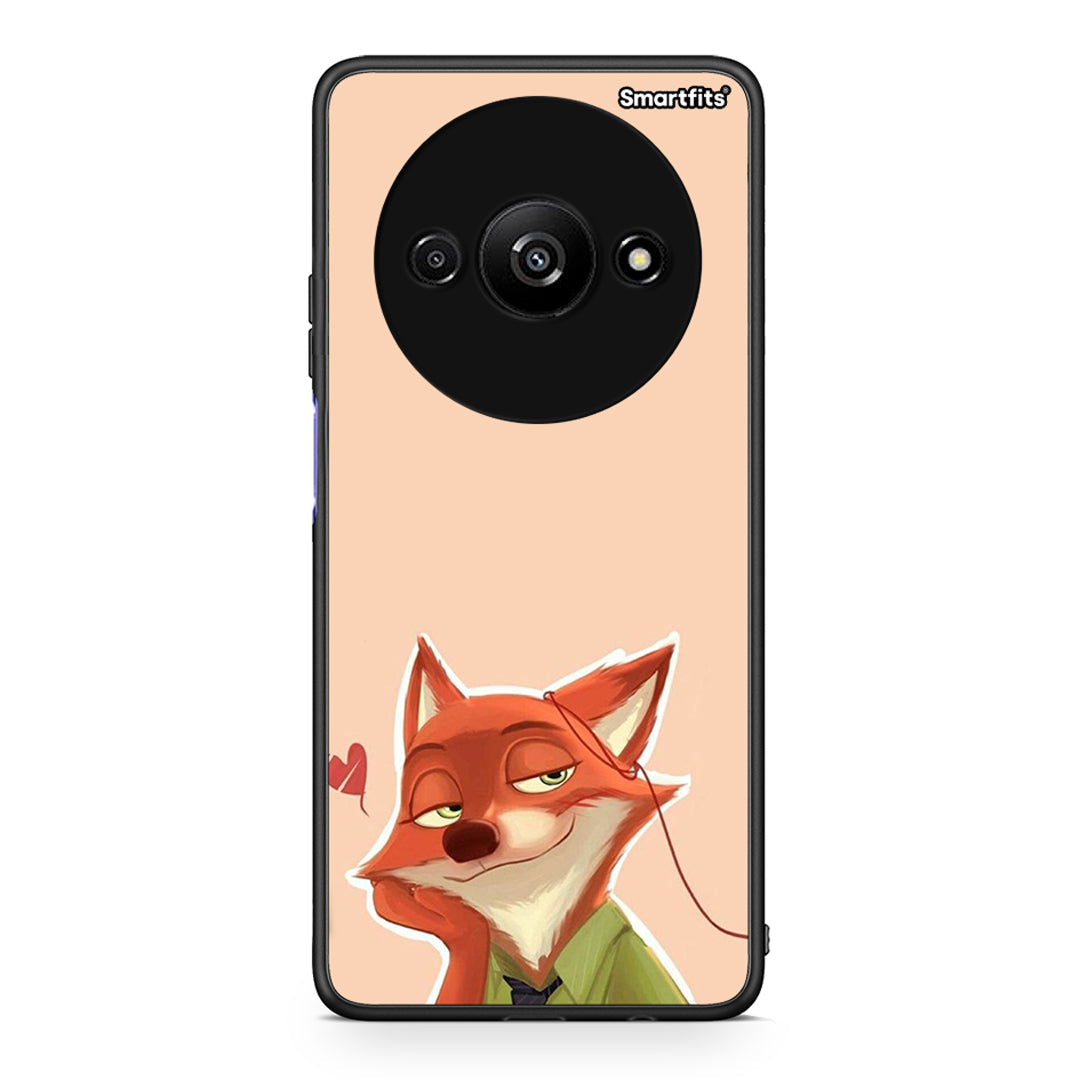 Xiaomi Redmi A3 Nick Wilde And Judy Hopps Love 1 θήκη από τη Smartfits με σχέδιο στο πίσω μέρος και μαύρο περίβλημα | Smartphone case with colorful back and black bezels by Smartfits