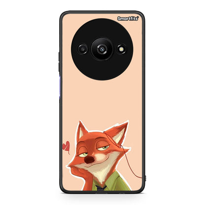 Xiaomi Redmi A3 Nick Wilde And Judy Hopps Love 1 θήκη από τη Smartfits με σχέδιο στο πίσω μέρος και μαύρο περίβλημα | Smartphone case with colorful back and black bezels by Smartfits