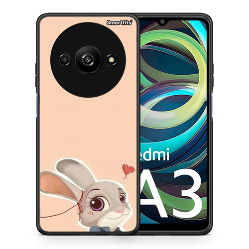 Θήκη Xiaomi Redmi A3 Nick Wilde And Judy Hopps Love 2 από τη Smartfits με σχέδιο στο πίσω μέρος και μαύρο περίβλημα | Xiaomi Redmi A3 Nick Wilde And Judy Hopps Love 2 case with colorful back and black bezels