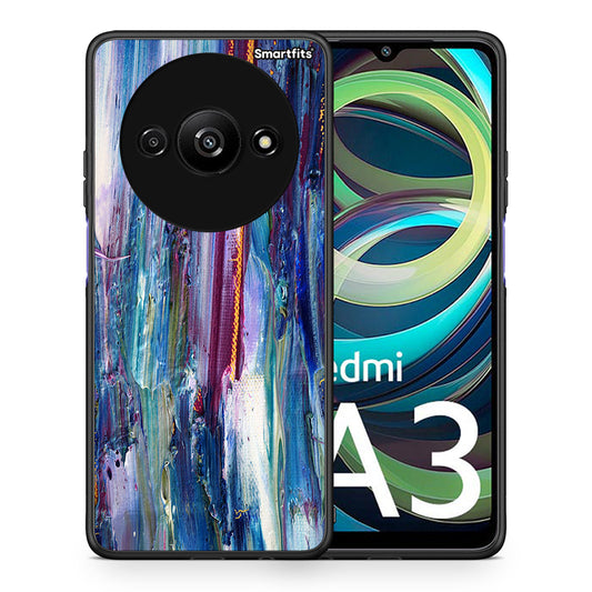 Θήκη Xiaomi Redmi A3 Winter Paint από τη Smartfits με σχέδιο στο πίσω μέρος και μαύρο περίβλημα | Xiaomi Redmi A3 Winter Paint case with colorful back and black bezels