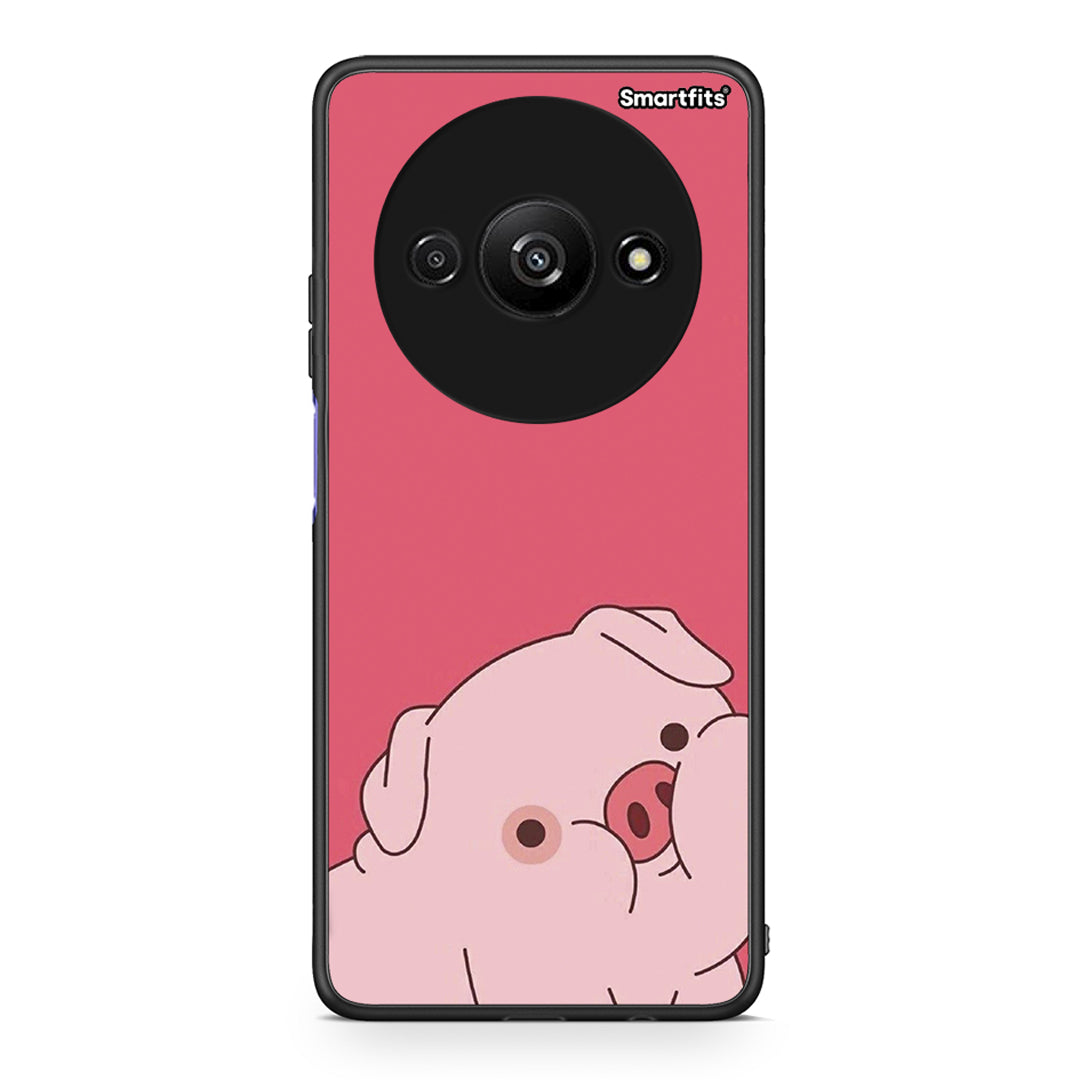 Xiaomi Redmi A3 Pig Love 1 Θήκη Αγίου Βαλεντίνου από τη Smartfits με σχέδιο στο πίσω μέρος και μαύρο περίβλημα | Smartphone case with colorful back and black bezels by Smartfits