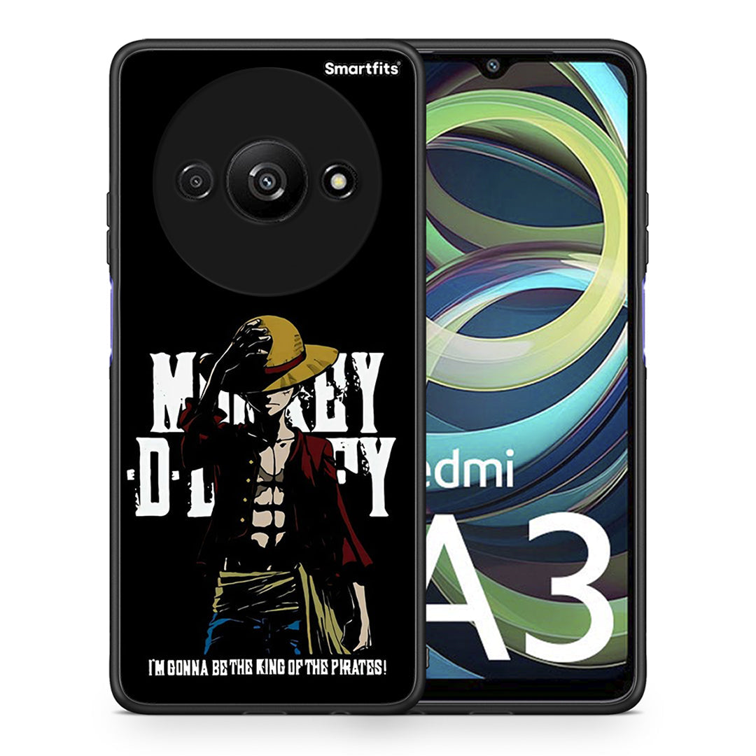 Θήκη Xiaomi Redmi A3 Pirate King από τη Smartfits με σχέδιο στο πίσω μέρος και μαύρο περίβλημα | Xiaomi Redmi A3 Pirate King case with colorful back and black bezels