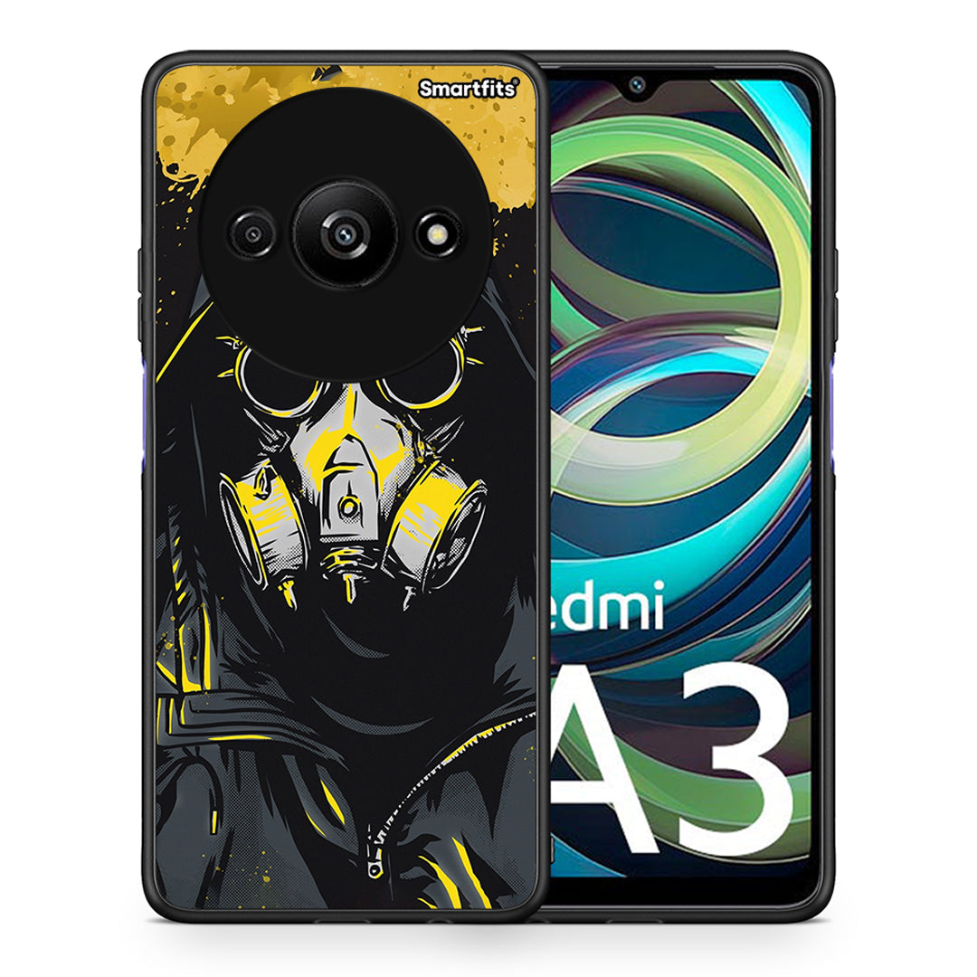 Θήκη Xiaomi Redmi A3 Mask PopArt από τη Smartfits με σχέδιο στο πίσω μέρος και μαύρο περίβλημα | Xiaomi Redmi A3 Mask PopArt case with colorful back and black bezels