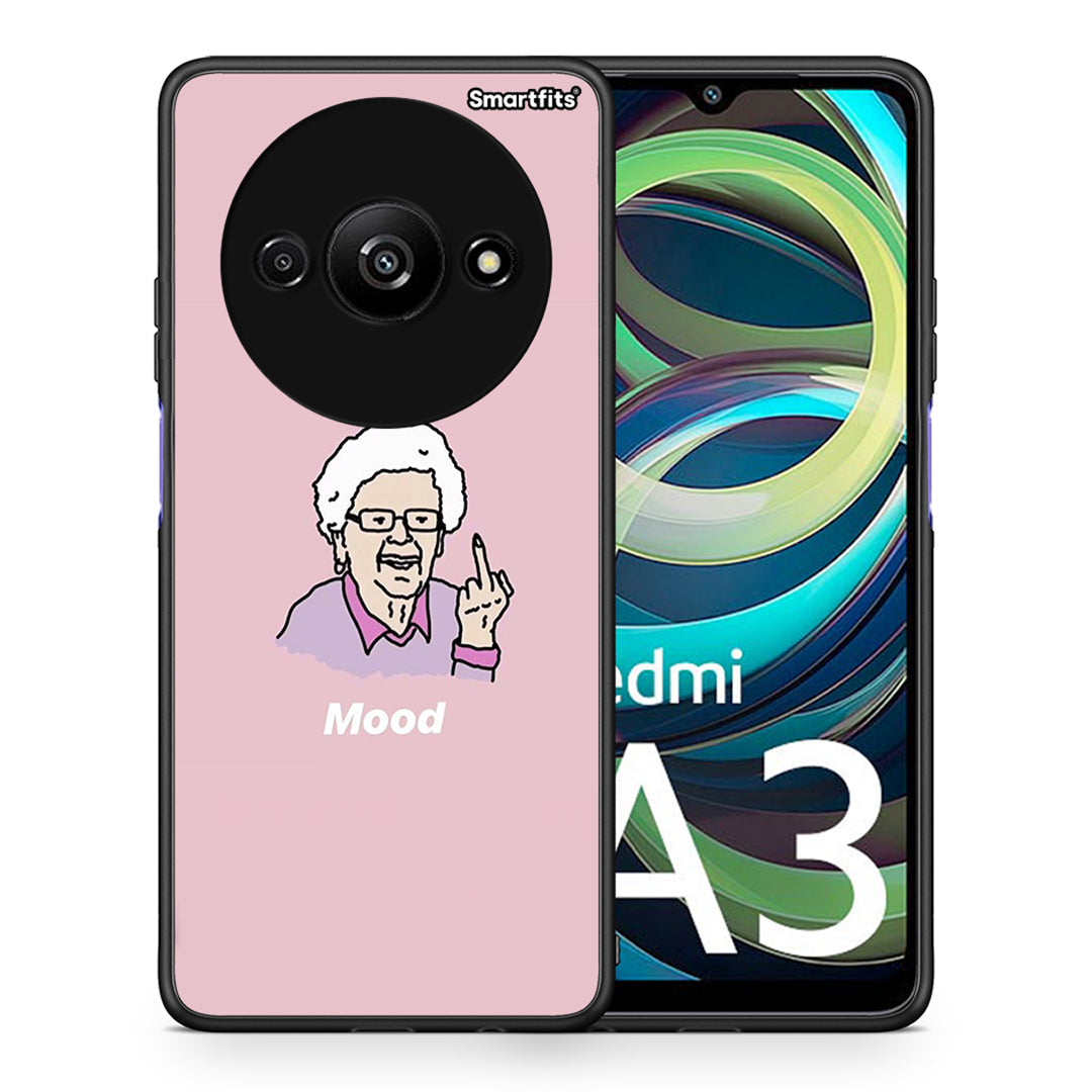 Θήκη Xiaomi Redmi A3 Mood PopArt από τη Smartfits με σχέδιο στο πίσω μέρος και μαύρο περίβλημα | Xiaomi Redmi A3 Mood PopArt case with colorful back and black bezels