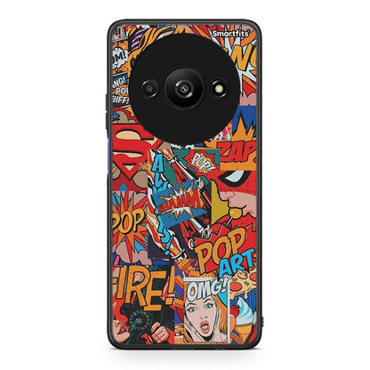 Xiaomi Redmi A3 PopArt OMG θήκη από τη Smartfits με σχέδιο στο πίσω μέρος και μαύρο περίβλημα | Smartphone case with colorful back and black bezels by Smartfits
