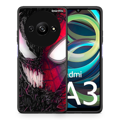 Θήκη Xiaomi Redmi A3 SpiderVenom PopArt από τη Smartfits με σχέδιο στο πίσω μέρος και μαύρο περίβλημα | Xiaomi Redmi A3 SpiderVenom PopArt case with colorful back and black bezels