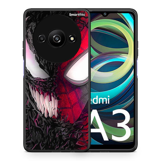 Θήκη Xiaomi Redmi A3 SpiderVenom PopArt από τη Smartfits με σχέδιο στο πίσω μέρος και μαύρο περίβλημα | Xiaomi Redmi A3 SpiderVenom PopArt case with colorful back and black bezels