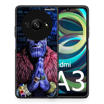 Θήκη Xiaomi Redmi A3 Thanos PopArt από τη Smartfits με σχέδιο στο πίσω μέρος και μαύρο περίβλημα | Xiaomi Redmi A3 Thanos PopArt case with colorful back and black bezels