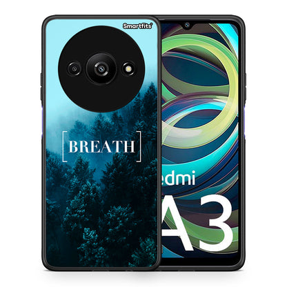 Θήκη Xiaomi Redmi A3 Breath Quote από τη Smartfits με σχέδιο στο πίσω μέρος και μαύρο περίβλημα | Xiaomi Redmi A3 Breath Quote case with colorful back and black bezels