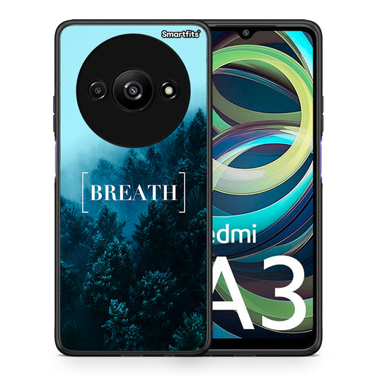 Θήκη Xiaomi Redmi A3 Breath Quote από τη Smartfits με σχέδιο στο πίσω μέρος και μαύρο περίβλημα | Xiaomi Redmi A3 Breath Quote case with colorful back and black bezels