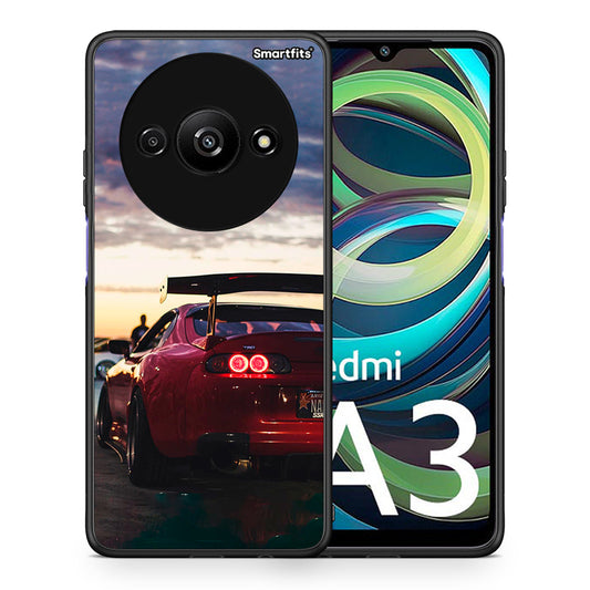 Θήκη Xiaomi Redmi A3 Racing Supra από τη Smartfits με σχέδιο στο πίσω μέρος και μαύρο περίβλημα | Xiaomi Redmi A3 Racing Supra case with colorful back and black bezels