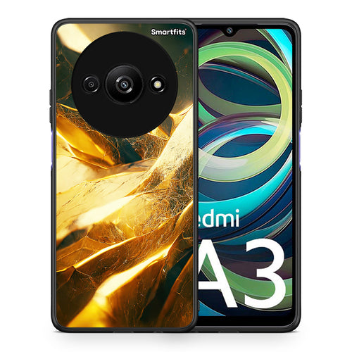 Θήκη Xiaomi Redmi A3 Real Gold από τη Smartfits με σχέδιο στο πίσω μέρος και μαύρο περίβλημα | Xiaomi Redmi A3 Real Gold case with colorful back and black bezels