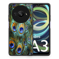 Thumbnail for Θήκη Xiaomi Redmi A3 Real Peacock Feathers από τη Smartfits με σχέδιο στο πίσω μέρος και μαύρο περίβλημα | Xiaomi Redmi A3 Real Peacock Feathers case with colorful back and black bezels