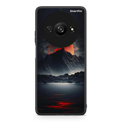 Xiaomi Redmi A3 Red Full Moon θήκη από τη Smartfits με σχέδιο στο πίσω μέρος και μαύρο περίβλημα | Smartphone case with colorful back and black bezels by Smartfits