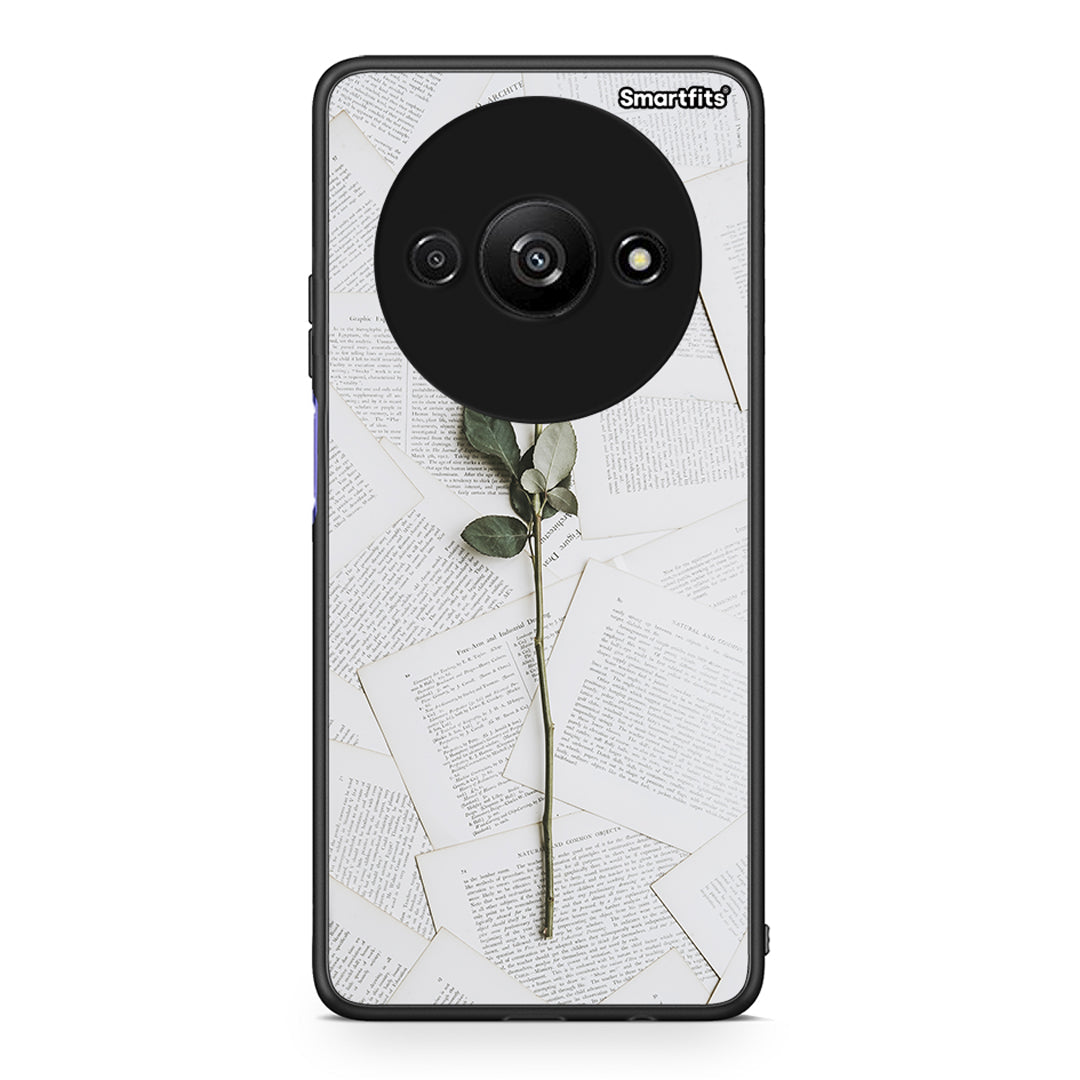 Xiaomi Redmi A3 Red Rose θήκη από τη Smartfits με σχέδιο στο πίσω μέρος και μαύρο περίβλημα | Smartphone case with colorful back and black bezels by Smartfits
