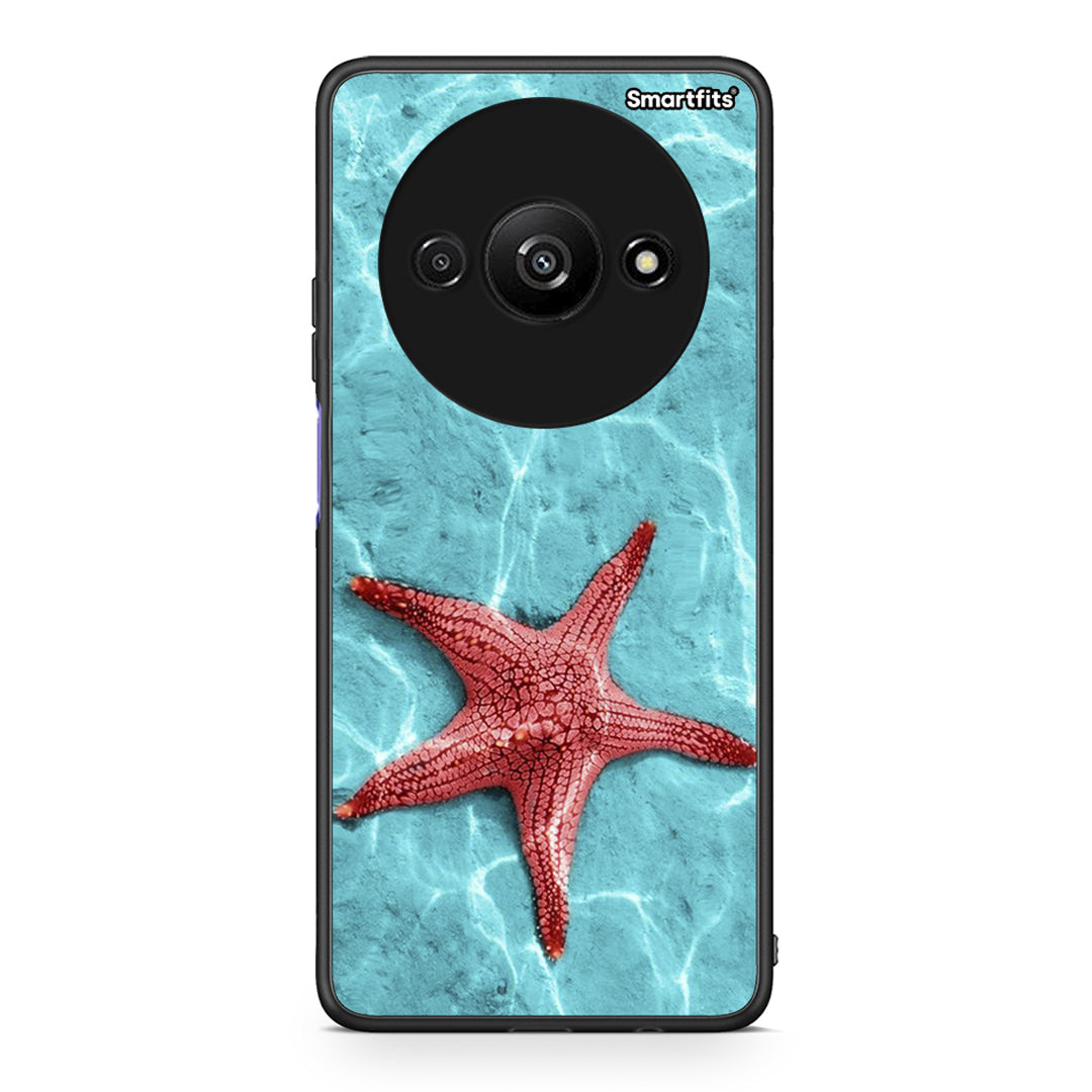 Xiaomi Redmi A3 Red Starfish Θήκη από τη Smartfits με σχέδιο στο πίσω μέρος και μαύρο περίβλημα | Smartphone case with colorful back and black bezels by Smartfits