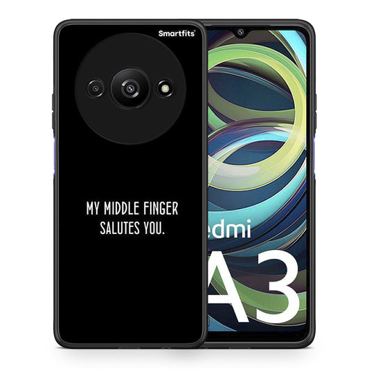 Θήκη Xiaomi Redmi A3 Salute από τη Smartfits με σχέδιο στο πίσω μέρος και μαύρο περίβλημα | Xiaomi Redmi A3 Salute case with colorful back and black bezels