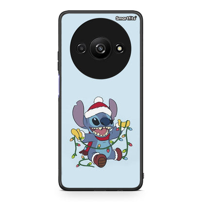 Xiaomi Redmi A3 Santa Stich θήκη από τη Smartfits με σχέδιο στο πίσω μέρος και μαύρο περίβλημα | Smartphone case with colorful back and black bezels by Smartfits