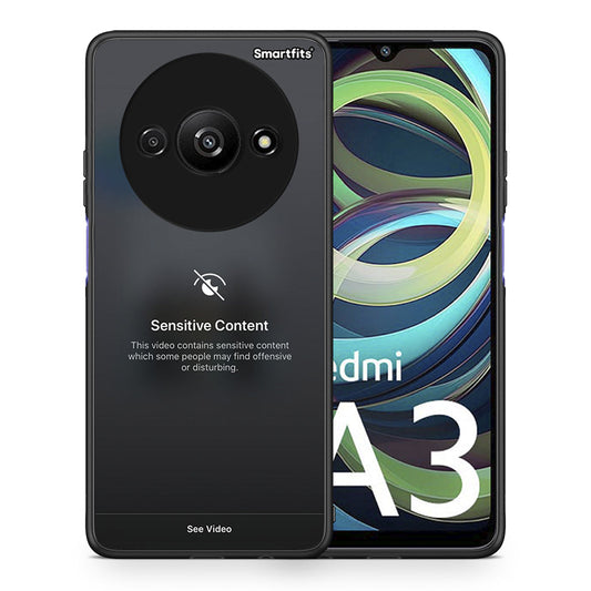 Θήκη Xiaomi Redmi A3 Sensitive Content από τη Smartfits με σχέδιο στο πίσω μέρος και μαύρο περίβλημα | Xiaomi Redmi A3 Sensitive Content case with colorful back and black bezels