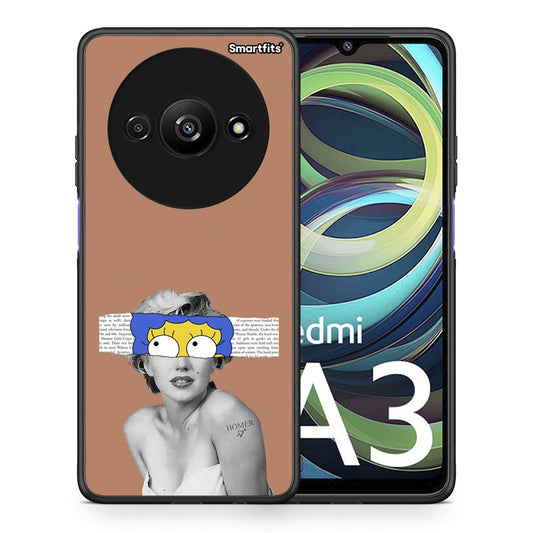 Θήκη Xiaomi Redmi A3 Sim Merilyn από τη Smartfits με σχέδιο στο πίσω μέρος και μαύρο περίβλημα | Xiaomi Redmi A3 Sim Merilyn case with colorful back and black bezels