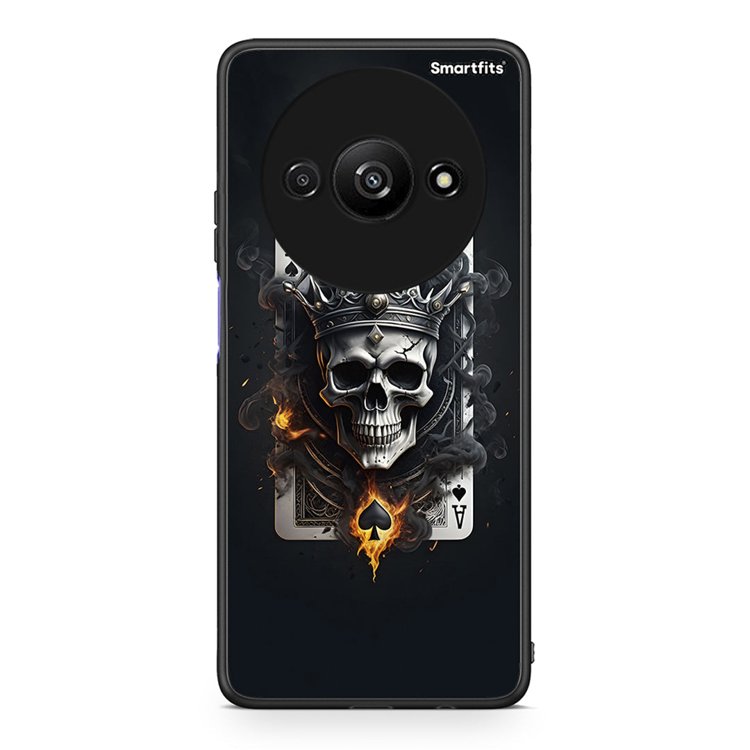 Xiaomi Redmi A3 Skull King Ace θήκη από τη Smartfits με σχέδιο στο πίσω μέρος και μαύρο περίβλημα | Smartphone case with colorful back and black bezels by Smartfits