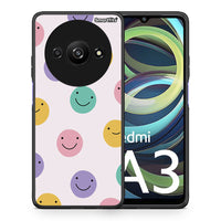 Thumbnail for Θήκη Xiaomi Redmi A3 Smiley Faces από τη Smartfits με σχέδιο στο πίσω μέρος και μαύρο περίβλημα | Xiaomi Redmi A3 Smiley Faces case with colorful back and black bezels