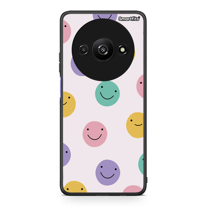 Xiaomi Redmi A3 Smiley Faces θήκη από τη Smartfits με σχέδιο στο πίσω μέρος και μαύρο περίβλημα | Smartphone case with colorful back and black bezels by Smartfits