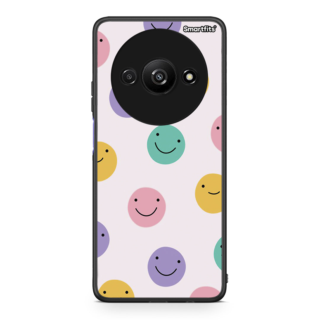 Xiaomi Redmi A3 Smiley Faces θήκη από τη Smartfits με σχέδιο στο πίσω μέρος και μαύρο περίβλημα | Smartphone case with colorful back and black bezels by Smartfits