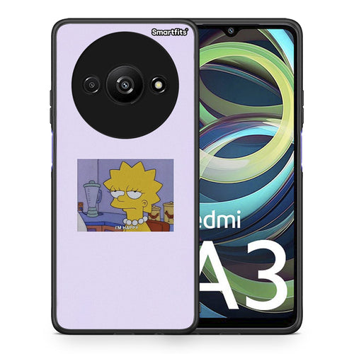 Θήκη Xiaomi Redmi A3 So Happy από τη Smartfits με σχέδιο στο πίσω μέρος και μαύρο περίβλημα | Xiaomi Redmi A3 So Happy case with colorful back and black bezels