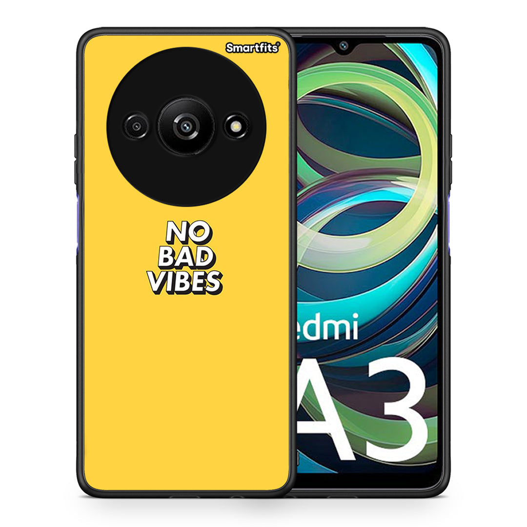 Θήκη Xiaomi Redmi A3 Vibes Text από τη Smartfits με σχέδιο στο πίσω μέρος και μαύρο περίβλημα | Xiaomi Redmi A3 Vibes Text case with colorful back and black bezels