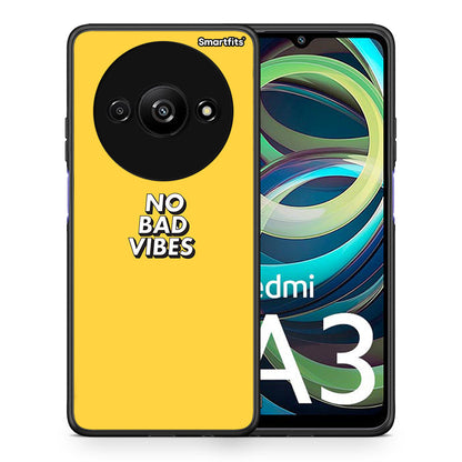 Θήκη Xiaomi Redmi A3 Vibes Text από τη Smartfits με σχέδιο στο πίσω μέρος και μαύρο περίβλημα | Xiaomi Redmi A3 Vibes Text case with colorful back and black bezels