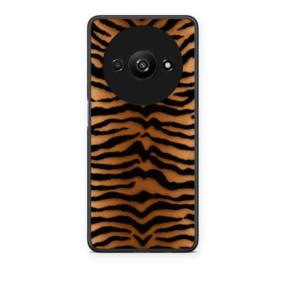 Θήκη Xiaomi Redmi A3 Tiger Print Orange and Black από τη Smartfits με σχέδιο στο πίσω μέρος και μαύρο περίβλημα | Xiaomi Redmi A3 Tiger Print Orange and Black case with colorful back and black bezels