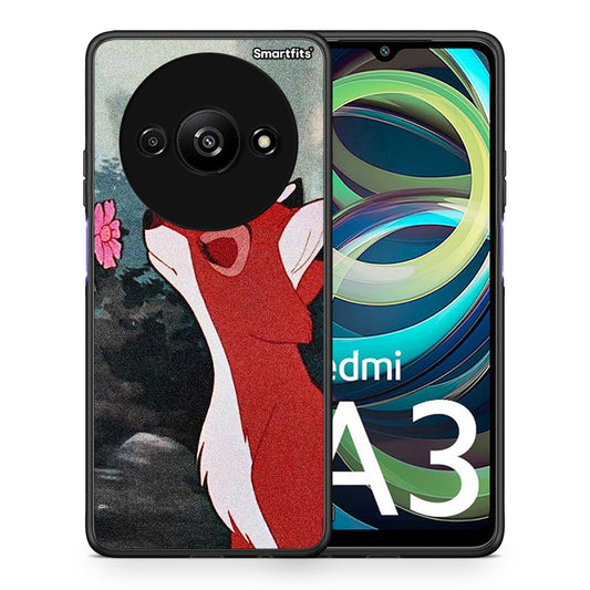 Θήκη Xiaomi Redmi A3 Tod And Vixey Love 2 από τη Smartfits με σχέδιο στο πίσω μέρος και μαύρο περίβλημα | Xiaomi Redmi A3 Tod And Vixey Love 2 case with colorful back and black bezels