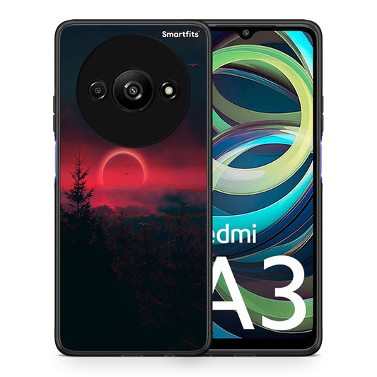 Θήκη Xiaomi Redmi A3 Sunset Tropic από τη Smartfits με σχέδιο στο πίσω μέρος και μαύρο περίβλημα | Xiaomi Redmi A3 Sunset Tropic case with colorful back and black bezels