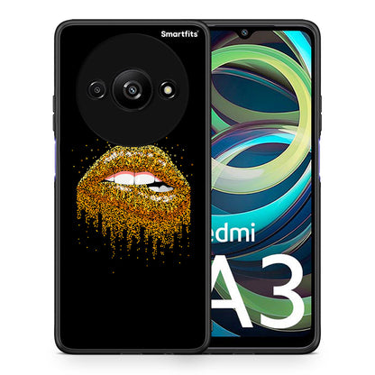 Θήκη Xiaomi Redmi A3 Golden Valentine από τη Smartfits με σχέδιο στο πίσω μέρος και μαύρο περίβλημα | Xiaomi Redmi A3 Golden Valentine case with colorful back and black bezels