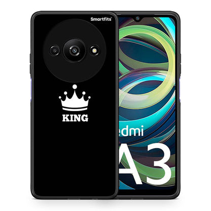 Θήκη Xiaomi Redmi A3 King Valentine από τη Smartfits με σχέδιο στο πίσω μέρος και μαύρο περίβλημα | Xiaomi Redmi A3 King Valentine case with colorful back and black bezels