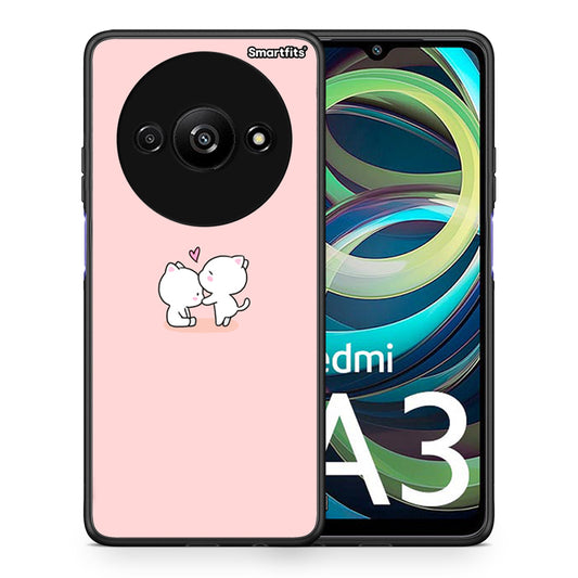 Θήκη Xiaomi Redmi A3 Love Valentine από τη Smartfits με σχέδιο στο πίσω μέρος και μαύρο περίβλημα | Xiaomi Redmi A3 Love Valentine case with colorful back and black bezels